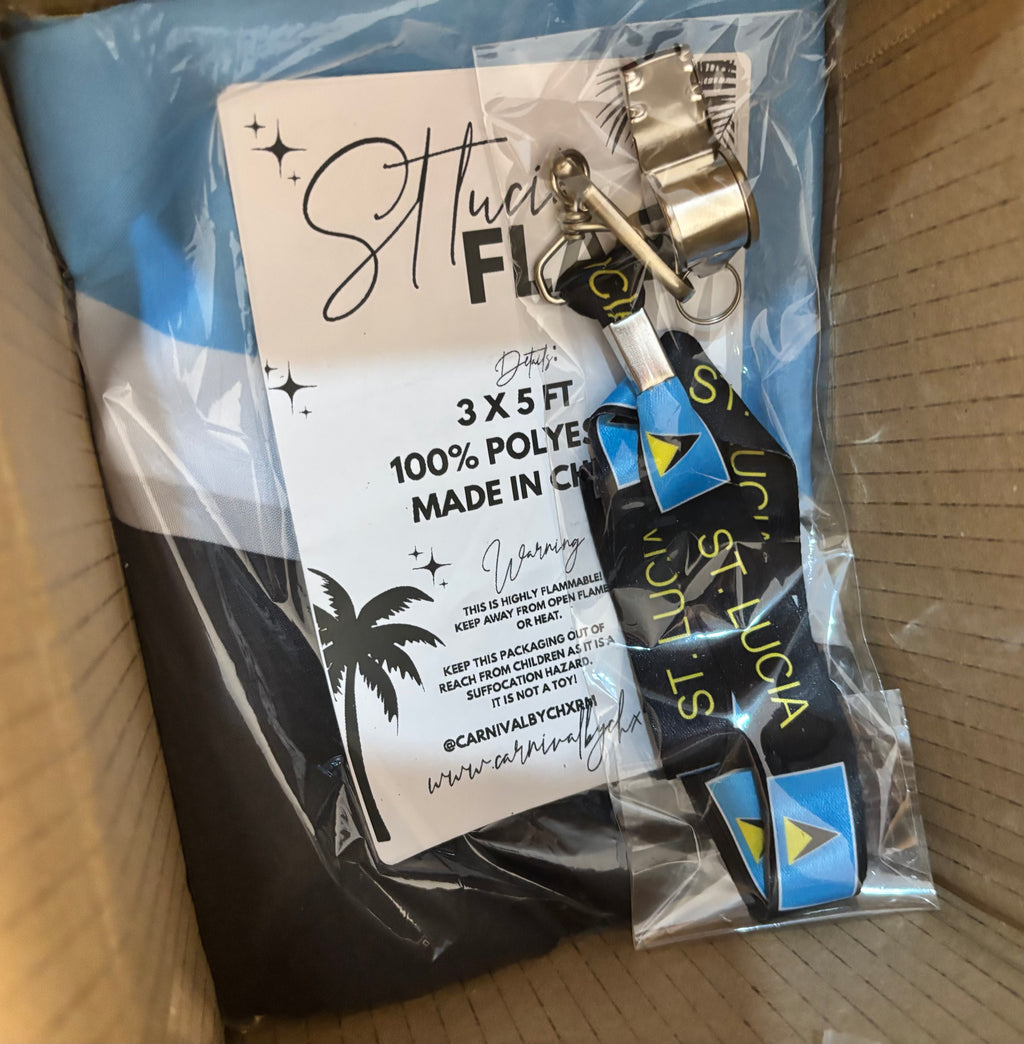 St Lucia Flag & Whistle Bundle
