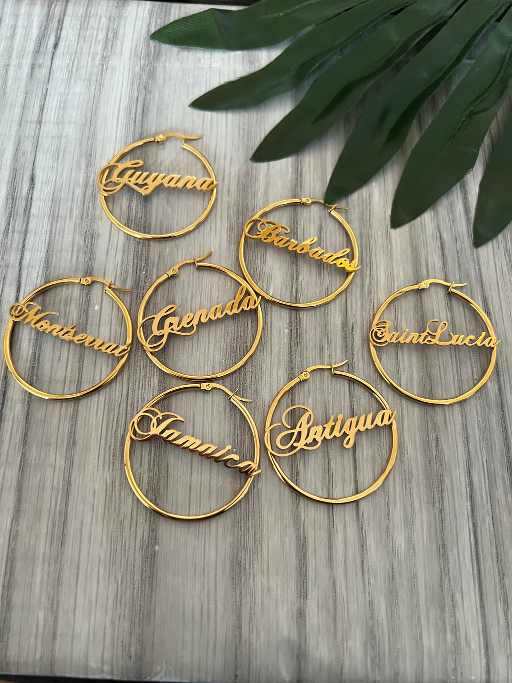 CARIBBEAN HOOP EARRINGS - CHOOSE YOUR FLAG