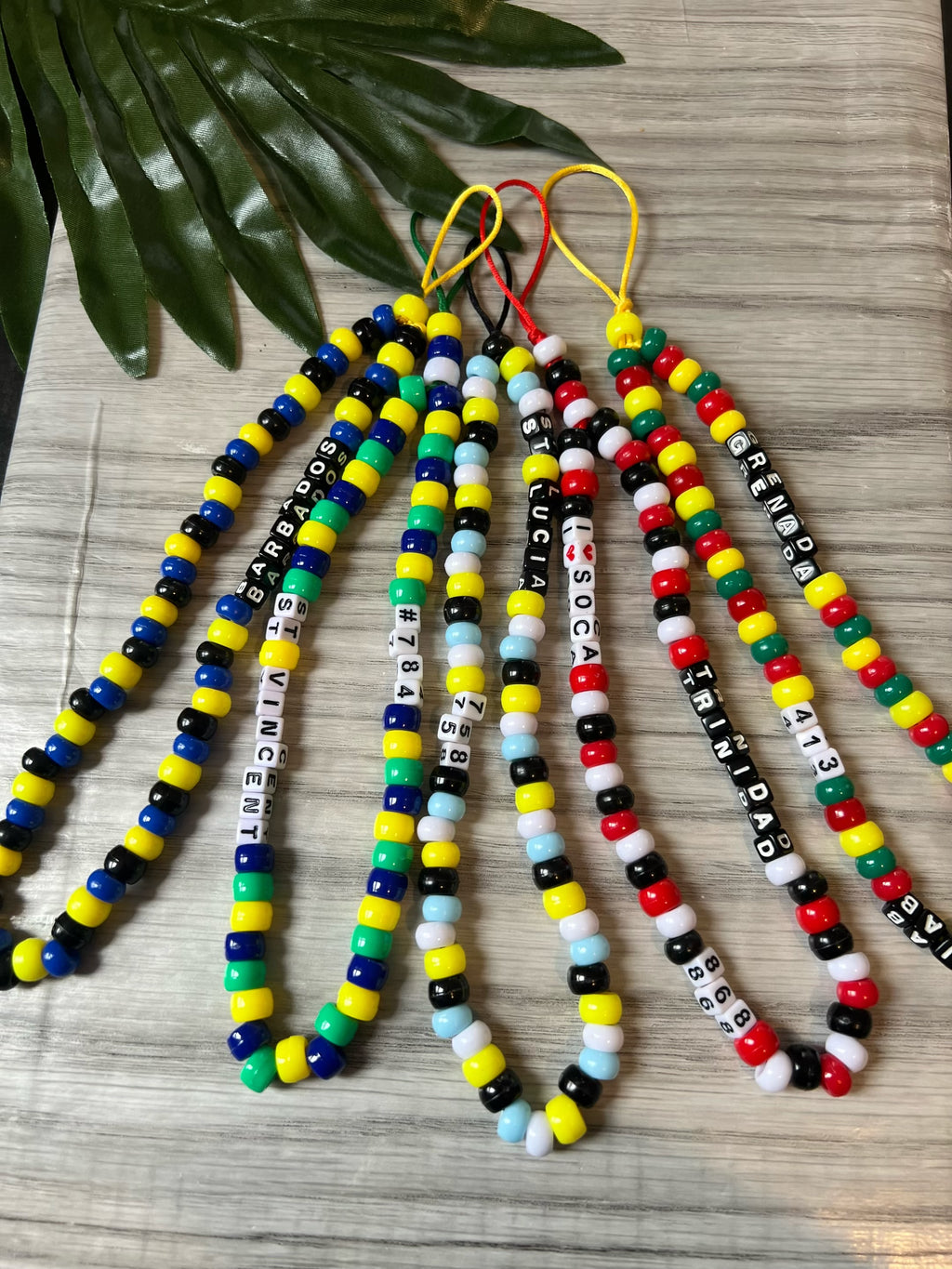 BEADED FLAG PHONE WRISTLETS