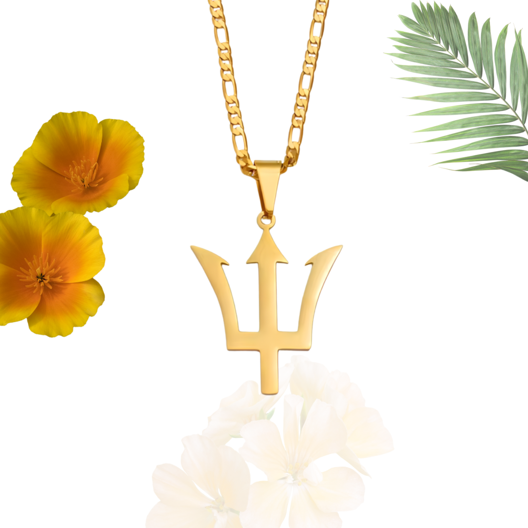 Gold Barbados Anchor Necklace
