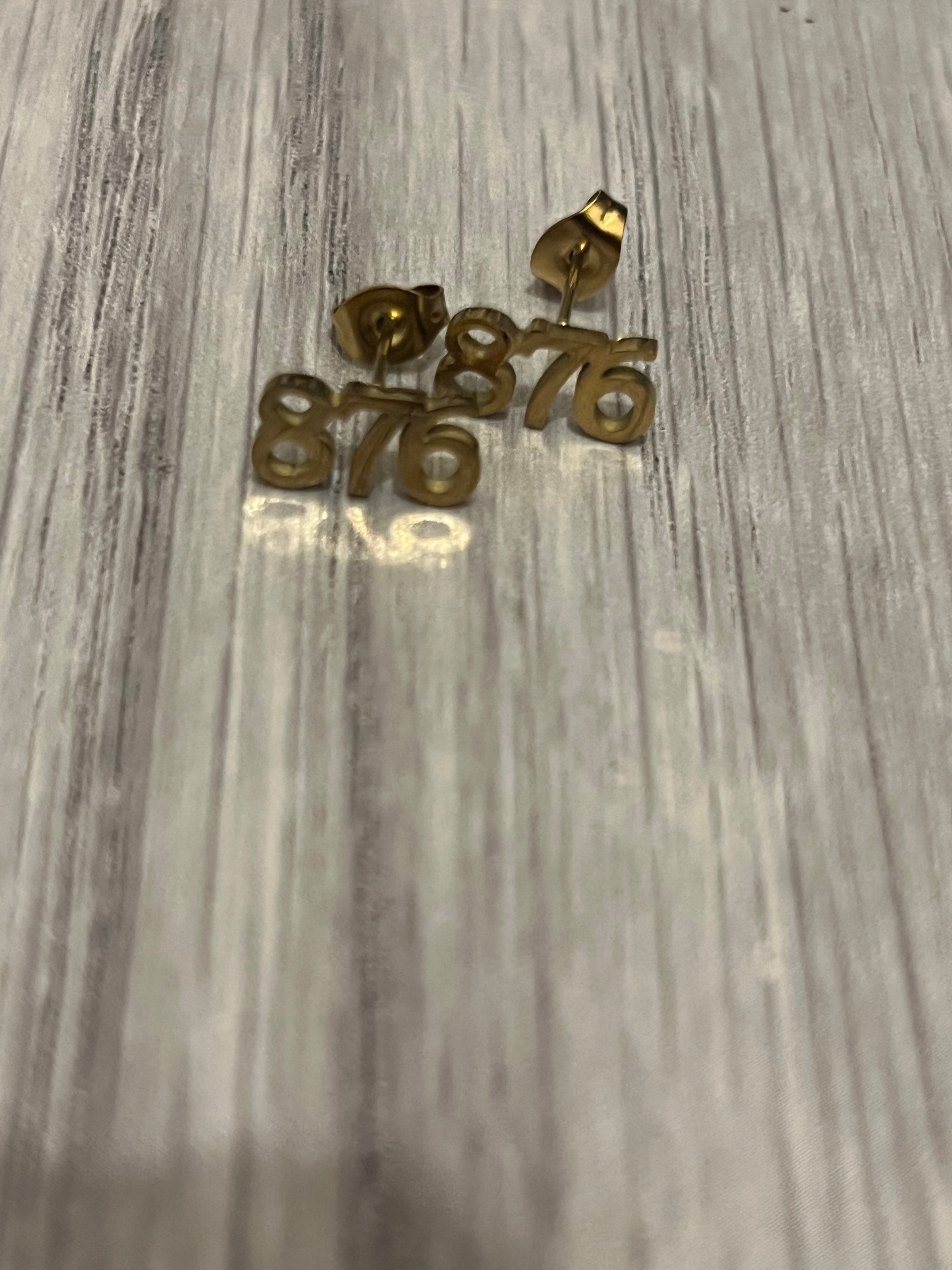 JAMAICA 876 AREA CODE EARRINGS