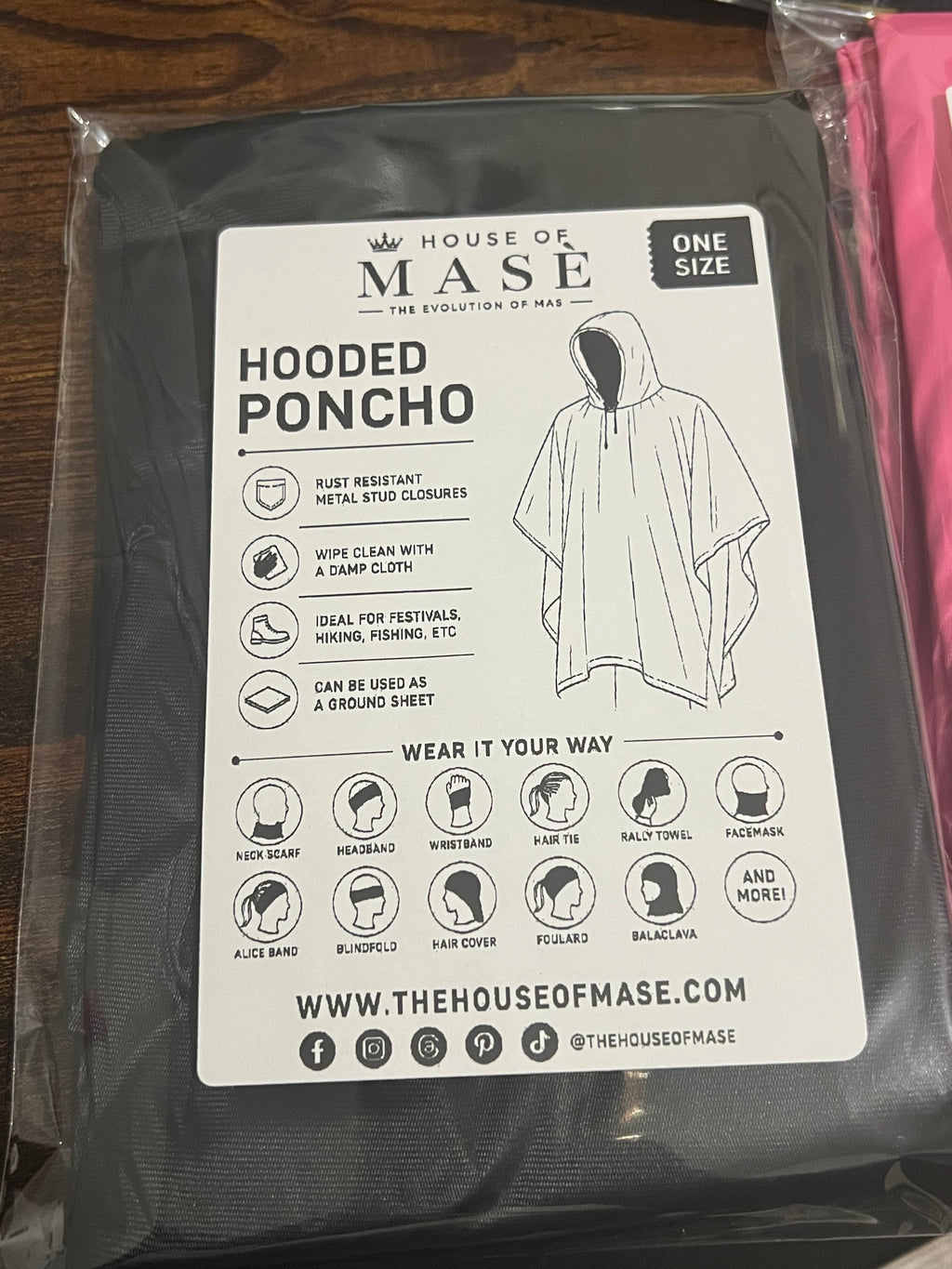 PVC REUSABLE HOODED PONCHO