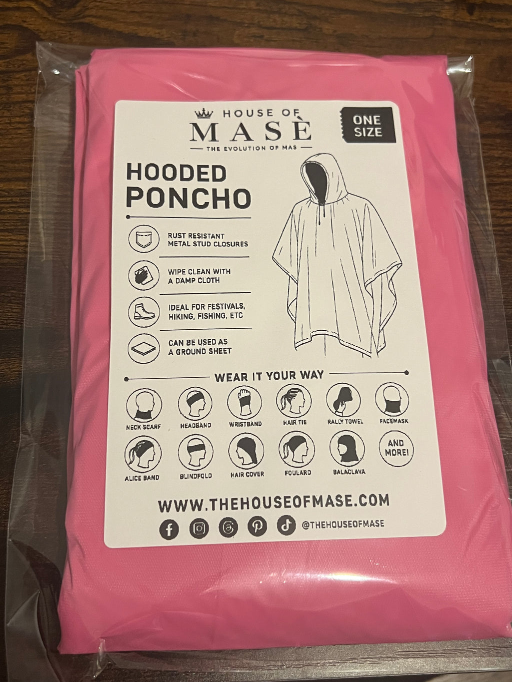 PVC REUSABLE HOODED PONCHO